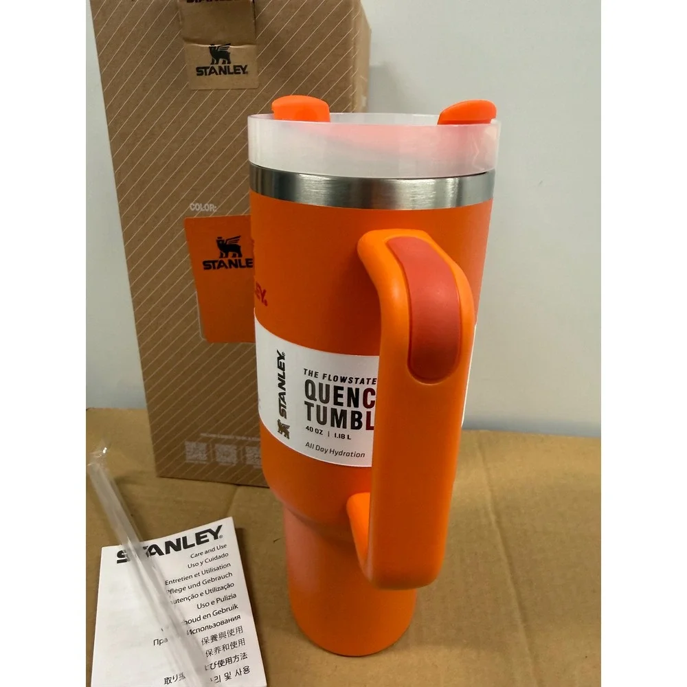 Stanley Quencher H2.0 FlowState Tumbler 40oz Insulated orange Cup New - Picture 5 of 9